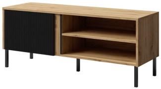 Beautysofa TV-Schrank Kleiner eleganter moderner geräumiger rtv-Kabinett Mia 07 (Möbel aus MDF-Platten) Farbe: Ewige eiche+schwarz, B:120/H:50/T:41 CM