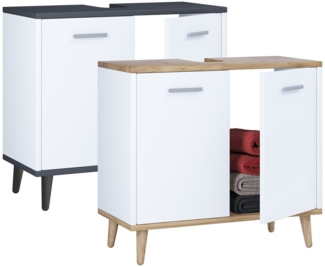 VCM Waschbeckenunterschrank Holz Badmöbel Badunterschrank Waschbecken Landos