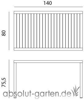 Tisch Cube Kunststoff (tabacco 140 x 80 cm ohne)