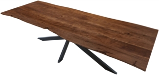 Esstisch Baumkante massiv Akazie nussbaum 300x100 schwarz KALEA 528182