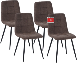 Albatros Esszimmerstühle 4er Set BORA Braun - Komfortabler Polsterstuhl für Modernes und Stilvolles Design am Esstisch - Küchenstuhl oder Stuhl Esszimmer mit hoher Belastbarkeit bis 110kg