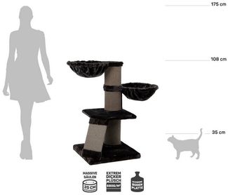 Canadian Cat Company Kratzbaum Regina, stabiler Kratzbaum für große Katzen, anthrazit, ca. 100 x 100 x 108 cm
