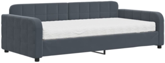 vidaXL Tagesbett mit Matratze Dunkelgrau 100x200 cm Samt 3196913
