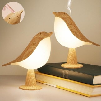 BlingBin LED Nachtlicht Vogel Touch Lampe, dimmbare und kabellose Vogel Nachtlicht, dimmbar und kabellos, LED fest integriert, weißes Licht/neutrales Licht/warmes Licht, mit 3 Farbtemperaturen, Kleine Tischlampe, Nachtlicht Kinder