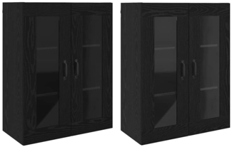 vidaXL Wandmontierte Schränke 2 pcs Schwarz Eichen-Optik 3394538