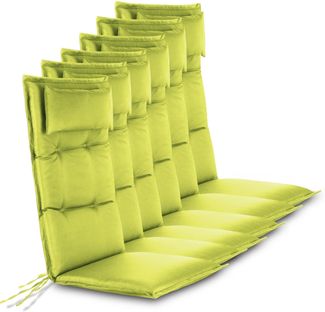 Aspero Hochlehnerauflage 6 Hochlehner Stuhlauflagen Sitzpolster, (Set), Wasserdicht