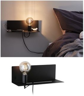 Paulmann 96775 LED Wandleuchte Devara USB C E27 Schwarz matt