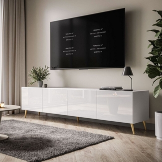 ALLHOUSE24 TV-Schrank LOGANTE 200 cm Breite Unterschrank TV Lowboard Metall Füße 200 cm Breite