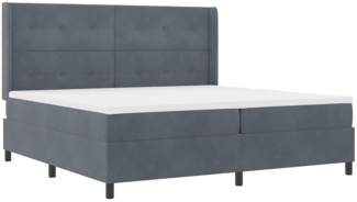 vidaXL Boxspringbett mit Kopfteil Dunkelgrau 200 x 200 cm Samt 3342027