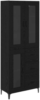 vidaXL Highboard Schwarz Eichen-Optik 69,5 x 34 x 180 cm Holzwerkstoff 3416087