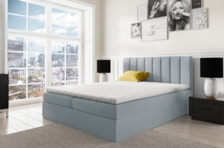 99rooms Arcelia Boxspringbett Velours MONOLITH Silber 120x200 cm