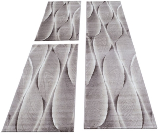 Carpettex Kurzflor-Bettumrandung Ombre Design, Höhe 12 mm, (Bett-Set, 3-tlg, Bettvorlage), Schlafzimmer Teppich Bettumrandung Läufer Set 3 teilig