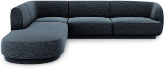 Micadoni 6-Sitzer Ecke links Sofa Miley | Beinfarbe Black Plastic, Königsblau, Chenille
