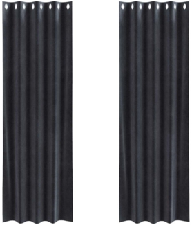 vidaXL Vorhänge mit Vorhängen 2 pcs Dunkelgrau 140 x 260 cm Samt 4107227