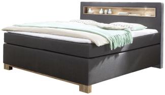 Boxspringbett Nevada Polsterbett 160x200cm graphit plankeneiche