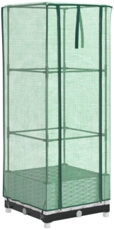vidaXL Hochbeet mit Gewächshaus-Aufsatz Rattan-Optik 40x40x123 cm 4015837