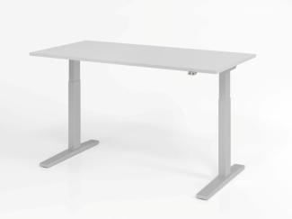 Sitz-Steh-Schreibtisch elektrisch 160x80cm Grau/Silber