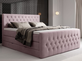 wonello Boxspringbett Sira, mit Bettkasten, Matratzen und wonello premium Topper, Samt + Kristalle