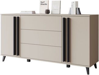Kommode Hailea 150 (Farbe: Congo / Congo + Schwarzer Graphit)