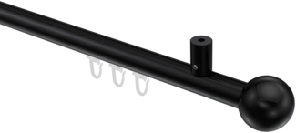 Innenlauf-Gardinenstangen-Set Sonius Luino 100 cm, 1-läufig, 20 mm Ø Schwarz