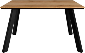 OTTO home Esstisch Genf, extra viel Beinfreiheit, natürliches Eichedekor, pflegeleichter Küchentisch, Breite 140 cm, Evoke Eichenachbildung