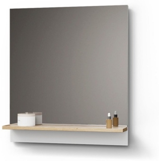 Livinity® Badezimmerspiegelschrank Timavo, Weiß/Artisan-Eiche, 60x67 cm mit Regal