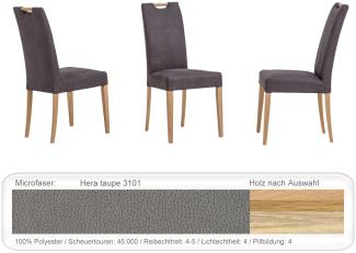 6x Stuhl Silvana Varianten Polsterstuhl Esszimmerstuhl Massivholzstuhl Eiche bianco, Hera taupe