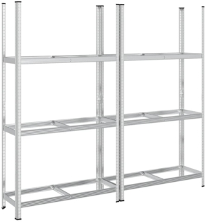 vidaXL Reifenregale mit 3 Böden 2 Stk. Silbern 110x40x200 cm Stahl 4016971
