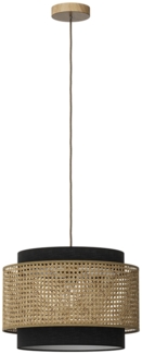 Vicco Deckenlampe Rattan/Schwarz 45x31 cm, Morten
