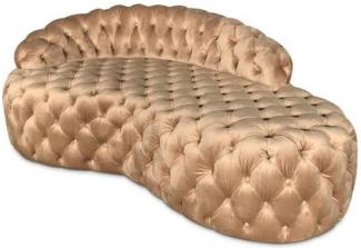 Casa Padrino Luxus Chesterfield Samt Chaiselongue Gold 162 x 94 x H. 65 cm