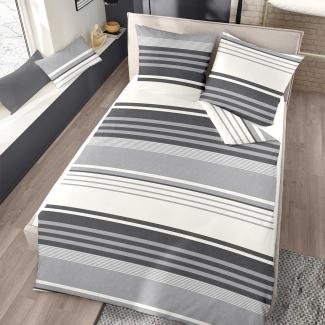 Traumschlaf Melange Flanell Bettwäsche Montreal|200x220 cm + 2x 80x80 cm