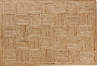 Teppich Jute beige 160 x 230 cm geometrisches Muster Kurzflor ESENTEPE