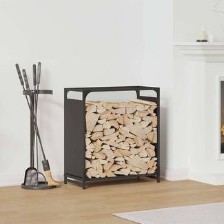 vidaXL Brennholzregal Schwarz 60x28x65 cm Kaltgewalzter Stahl 864199