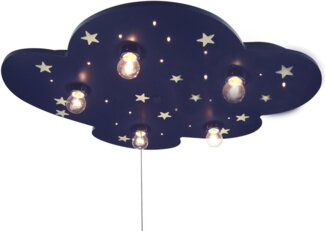 Deckenleuchte mit fluoreszierenden Sternen & Schlummerlicht, WOLKE XXL