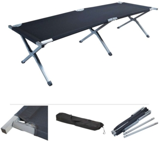 Grafner Feldbett Feldbett klappbar Campingbett klappbar Tragetasche 190cm schwarz inkl. Transporttasche