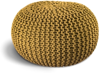 ELYFLAIR Pouf ELYFLAIR® Handgestrickter Pouf aus 100% recyceltem Material, Handgefertigt, 100% recycelte Baumwolle