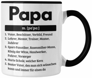 Trendation Tasse Papa Tasse Geschenk Spruch für Vatertag Definition Geschenkidee für Pa