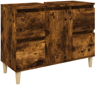 vidaXL Waschbeckenunterschrank Räuchereiche 80x33x60 cm Holzwerkstoff 821273