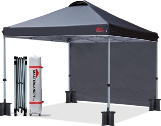 Pop-Up Pavillon 3x3m Festzelt mit Seitenwand Schwarz + Zubehör