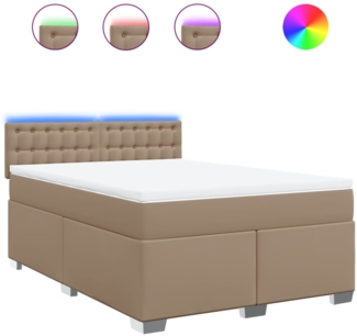 vidaXL Boxspringbett Matratze Cappuccino-Braun 140x200cm Kunstleder 3288427
