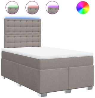 vidaXL Boxspringbett mit Matratze Taupe 120x200 cm Stoff 3292773
