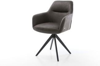 Drehstuhl Pejo-Flex Kreuzgestell kantig Schwarz Vintage Anthrazit