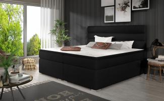 Boxspringbett FESTO 140x200 cm Stoff Sawana Schwarz