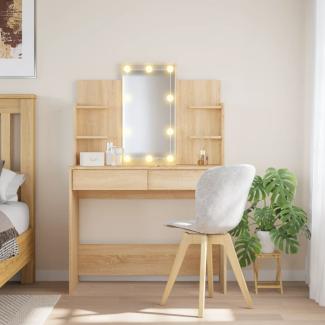 vidaXL Schminktisch mit LED-Leuchten Sonoma-Eiche 96x40x142 cm 837894