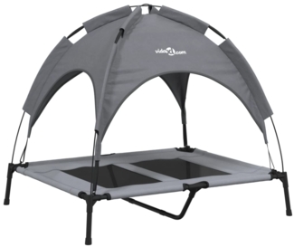 vidaXL Hundeliege mit Dach Anthrazit Oxford-Gewebe und Stahl 172594