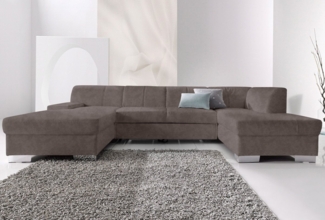DOMO collection Wohnlandschaft Star, zeitloses und elegantes Design, viel Platz, Breite 304cm, U-Form, fester Sitzkomfort, wahlweise mit Bettfunktion
