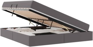 vidaXL Aufbewahrungsbett mit Matratze Grau 180x200 cm Kunstleder 3399622