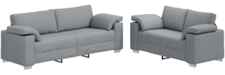 vidaXL Sofa Set 2 pcs Hellgrau 219 x 77 x 82 cm Stoff 3324740