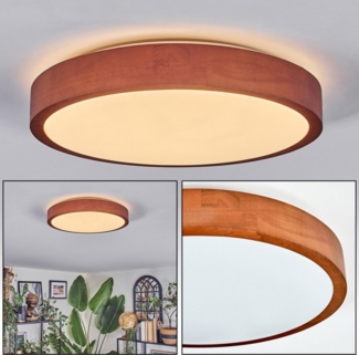 hofstein Deckenleuchte Deckenlampe aus Metall/Holz/Kunststoff in Dunkelbraun/Weiß, ohne Leuchtmittel, 3000 Kelvin, Leuchte im modernen Design, (29,5cm), 16 W, 1700 Lumen, 3000 Kelvin