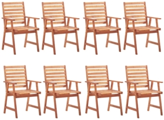vidaXL Garten-Essstühle 8 Stk. mit Kissen Massivholz Akazie 3078380